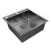 Мойка кухонная Paulmark Kroner-Edge 51 PM775151-GM Вороненая Сталь, 51x51 фото 2