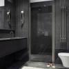 Душевая дверь в нишу MaybahGlass MGD-431-5 профиль хром матовый, стекло графит, 1980x800