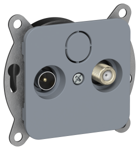 ТВ-розетка TV+SAT проходная IEK Flite FI-AF23-P-K35 маренго