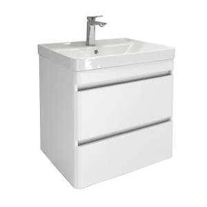 Тумба с раковиной Comforty Валдай-60П2 00-00020675 белый матовый