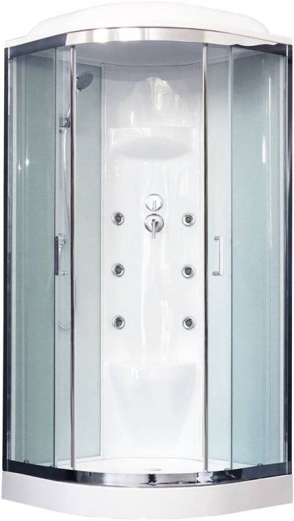 Душевая кабина Royal Bath RB 90HK7-WT-CH с низким поддоном, с сиденьем