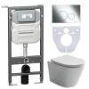 Комплект Унитаз подвесной Ceramica Nova Balearica CN6000 + Система инсталляции Envision CN1001CH с кнопкой смыва хром и шумоизоляционной панелью CN1000