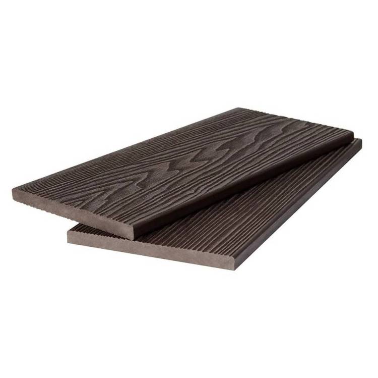 Террасная доска Polivan Group Singaraja Velvet+3D Wood Двухсторонняя Массив Темно-коричневый 4000x140x20