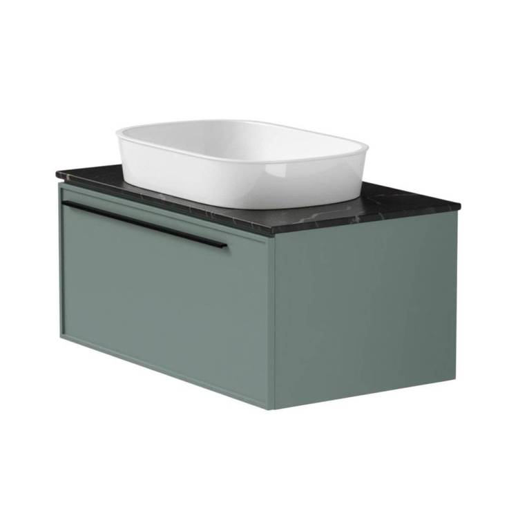 Тумба с раковиной La Fenice Elba Grigio NFNC-01-ELB-G-80-3-M-GB серо-зеленая матовая, 80 см