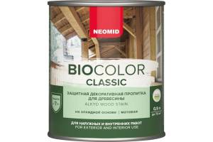 Защитная декоративная пропитка на алкидной основе Neomid Bio Color Classic графит 0.9 л