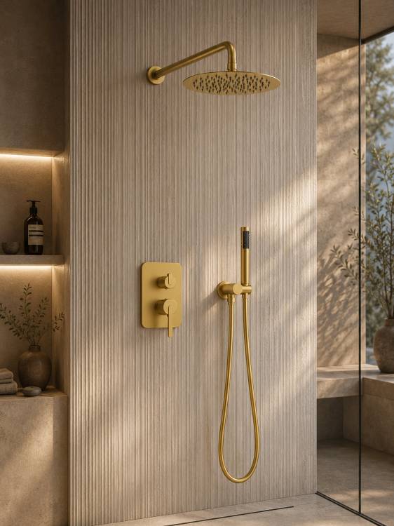 Душевой комплект AltroBagno Юнион (Unione) 040111BG матовое золото
