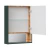 Зеркало-шкаф Equil Gleam szGLEAM.LED.60.1D-34 с подсветкой, розеткой и часами, зеленый камень, дуб вотан, 80x60 фото 2
