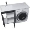 Тумба с раковиной Uperwood Magenta 51930205158 под стиральную машину, напольная, с дверцами, черная, левая, 120 см фото 2