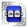 Механизм розетки компьютерной RJ45 2-местной Voltum S70 VLS0602M фото 2