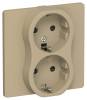 Розетка 2-местная с заземлением и шторками IEK Flite FI-R24C-16-1-K59 хаки
