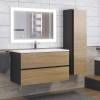 Тумба с раковиной Uperwood Barsa 29830205649 подвесная, черная, дуб сонома, 90 см фото 7