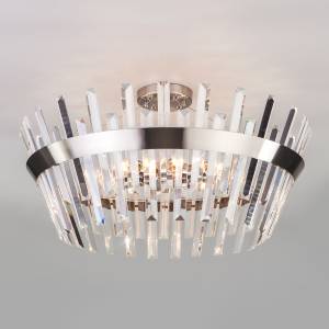 Потолочный светильник Eurosvet Steccato 10111/8 сатин-никель / прозрачный хрусталь Strotskis Smart