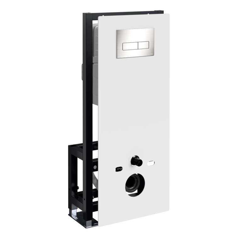 Система инсталляции для унитазов Wasserkraft Glan 66TLT.010.ME.WH.BN03 клавиша никель