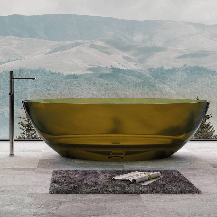 Прозрачная ванна Abber Kristall AT9702Vesuvian 180x85 оливковая