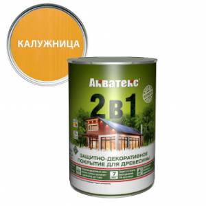 Защитно-декоративное покрытие для дерева Акватекс 2 в 1 алкидное полуматовое лессирующее калужница 0.8 л