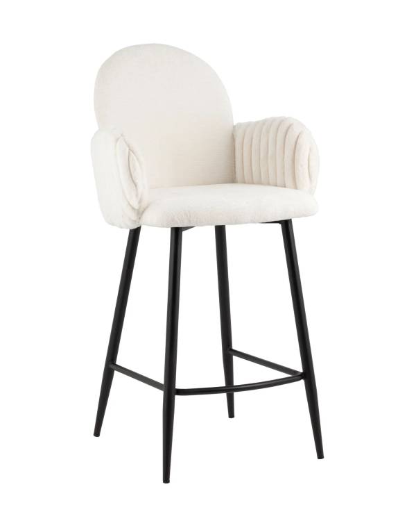 Стул полубарный Stool Group Wave Stripes VB006-2 0917-0006/Fl-100 seat DUAL белый, букле