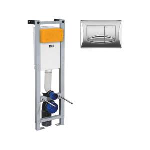 Система инсталляции для унитазов OLI Quadra 280490mRI00 с кнопкой смыва, хром глянец