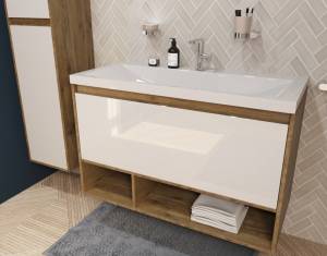 Тумба с раковиной Эстет Monaco Wood ФР-00010686 подвесной, 1 ящик, 62x101