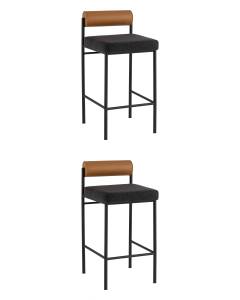 Набор из 2 полубарных стульев Stool Group Балла FDC9939 sDC6095-10+b270-28 X2 темно-серый, коричневый, экокожа
