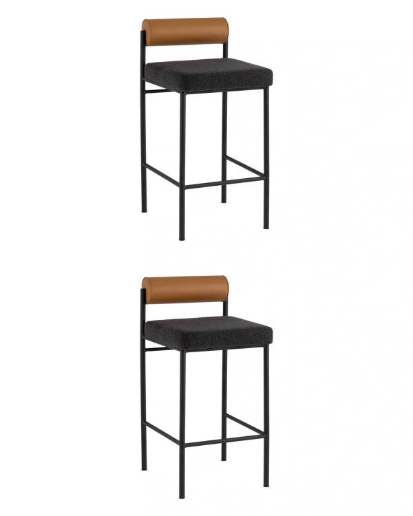 Набор из 2 полубарных стульев Stool Group Балла FDC9939 sDC6095-10+b270-28 X2 темно-серый, коричневый, экокожа