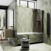 Шторка на ванну MaybahGlass MGV-772-6 50x140, поворотная, стекло бронза матовая 6 мм, профиль черный, с полотенцедержателем фото 2