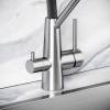 Смеситель для кухни Sancos Nolia SC12003SS с гибким изливом, нержавеющая сталь, черный фото 7