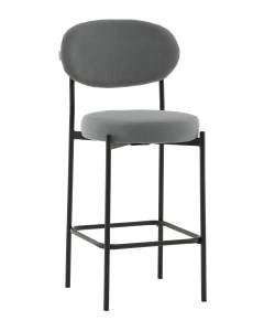 Стул полубарный Stool Group Бриф DD AV 477-C83-9005 (PP) серый, велюр
