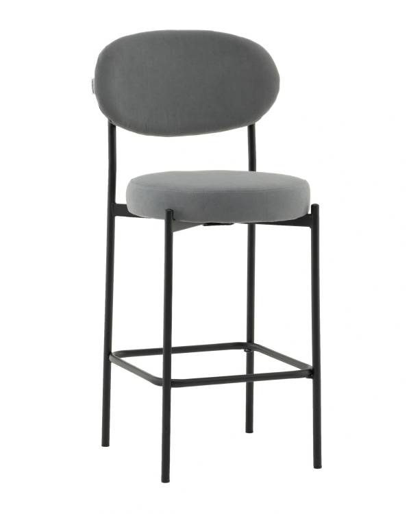 Стул полубарный Stool Group Бриф DD AV 477-C83-9005 (PP) серый, велюр