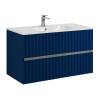 Тумба с раковиной Art&Max Elegant с подсветкой ручек, Сапфир, 58.5x100