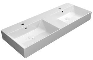 Раковина GSI Kube X 9425111 белый глянцевый, двойная, 120x47