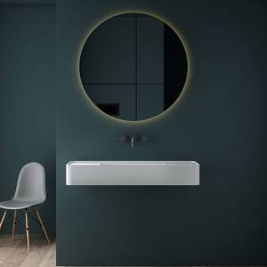 Раковина Vincea Solid Surface VWB-6S312MW из искусственного камня, 1200x400x150, подвесная, цвет белый матовый