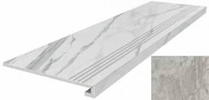 Ступень Kerama Marazzi Альбино DL503120R\GCF клееная серый обрезной 119.5x33