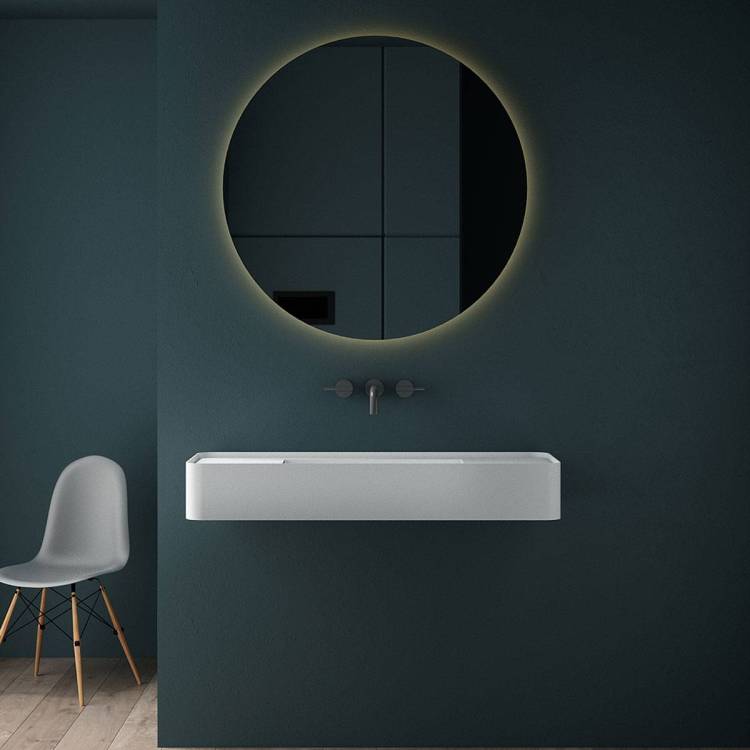 Раковина Vincea Solid Surface VWB-6S312MW из искусственного камня, 1200x400x150, подвесная, цвет белый матовый