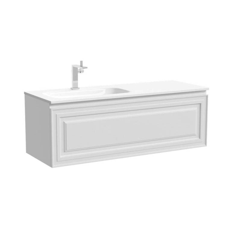 Тумба с раковиной Sancos Very левая, Bianco, 120x42.6