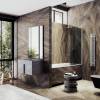 Шторка на ванну MaybahGlass MGV-603-5 поворотная, на монопетле, стекло графит, профиль хром матовый, 1400x400 фото 2