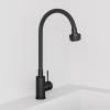 Смеситель для кухни Avrora Kitchen AV9001B с высоким гибким изливом, черный фото 2
