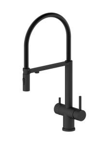 Смеситель для кухни AltroBagno Флуссо (Flusso) 050204 MB с гибким изливом, черный матовый