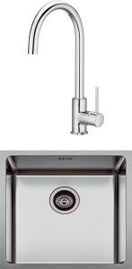 Комплект Мойка кухонная Seaman Eco Roma SMR-4944A + Смеситель Roca Etna 5A7B09C00 для кухонной мойки, хром