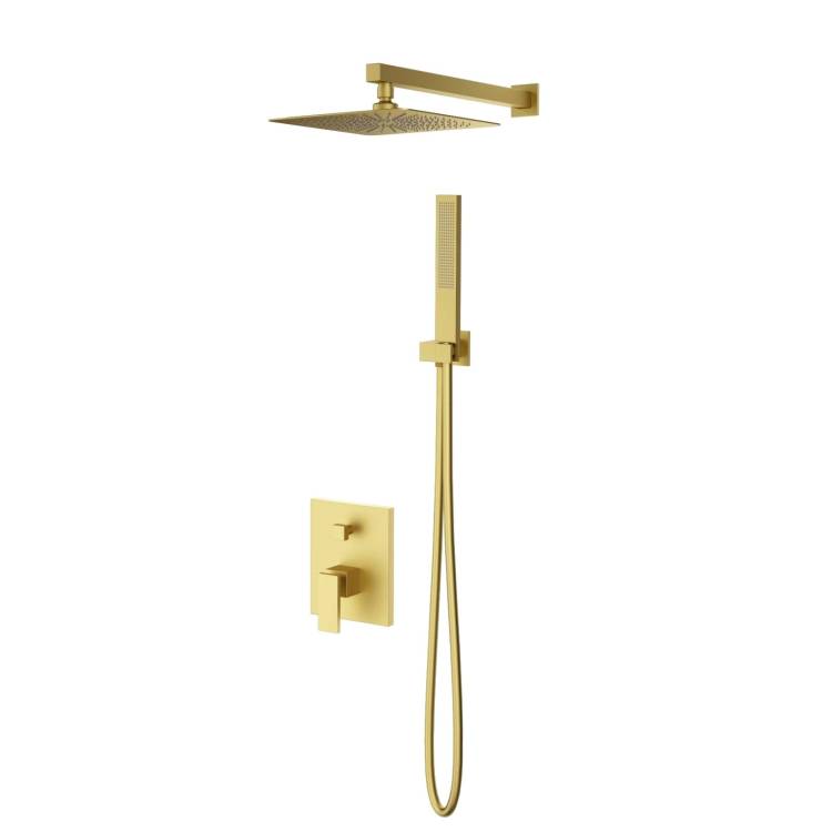 Душевой комплект Vincea Dice VSFW-2DS1BG золотой брашированный, встраиваемый