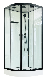 Душевая кабина Royal Bath Fato FATO RB 90HK-T-BL профиль черный, стекло прозрачное, 90x90x215