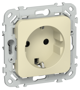 Розетка 1-местная с заземлением и шторками IEK Flite FI-R14-16-K87 навахо