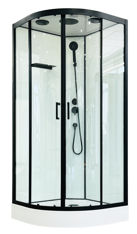 Душевая кабина Royal Bath Fato FATO RB 90HK-T-BL профиль черный, стекло прозрачное, 90x90x215