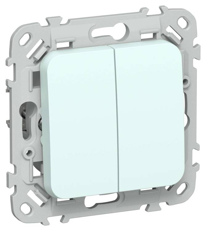 Выключатель 2-клавишный проходной IEK Flite FI-V22-0-10-1-K94 холодный лед