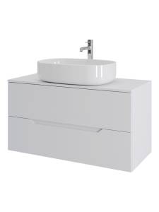 Тумба с раковиной Orange Line Li-100TuwMDF+B08-600W белая матовая, 100 см