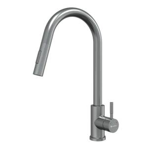Смеситель для кухни Knotlor Streamline SS-09 с выдвижным изливом, сатин