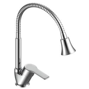 Смеситель для кухни Voda Wave WA519F с гибким изливом, хром