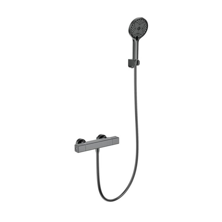 Смеситель для душа Wonzon & Woghand WW-B2016-A-BGG термостатический, темный графит