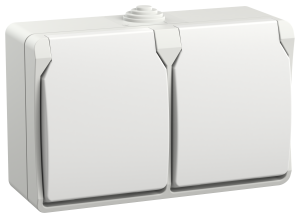 Розетка 2-местная с заземлением IEK Fors ERS22-K01-16-54-DC белый