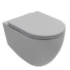 Унитаз подвесной Isvea Infinity 10NF02001SV-2V + 40KF0547I-S безободковый, с крышкой-сиденьем микролифт, серый матовый