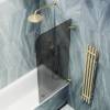 Шторка на ванну MaybahGlass MGV-654-3 70.5x140, поворотная, стекло графит 6 мм, профиль золото